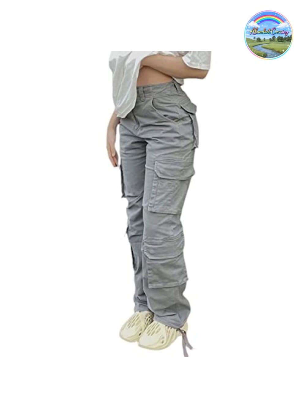 High Waisted Cargo Pants Women Baggy Y2K Straight Wide Leg with Pockets